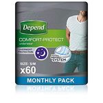 HUGGIES Depend Comfort Protect Incontinence Pants for Men, Small/Medium - 60 Pants