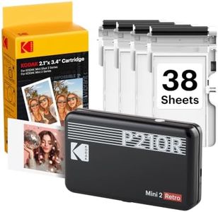 KODAK Mini 2 Retro 2x3" Portable Photo Printer, 38 Sheets, Bluetooth Smartphone Printer for iPhone & Android, Instant Color Prints, 4PASS Dye Sublimation, Black