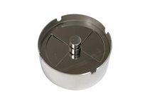 Fengtaike 102x42MM Stainless Steel Anti Fall Round Revolving Ashtray with Spinning Cover Tray Wind-Proof Ash-Tray for Hotel Home Bar