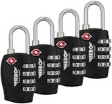 Hero Luggage Lock (4-Pack) – TSA Approved – Four-Digit Combination Padlock for Travel, Suitcases, Lockers, Backpacks