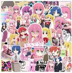 Pack of 50 BOCCHI The Rock! Anime Stickers for Laptop, Bumper, Skateboard, Water Bottles, Computer, Phone, Anime Sticker Pack for Kids/Teenagers