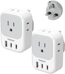 US to UK Plug Adapter 2 Pack, TESSA