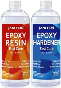 JANCHUN Crystal Clear Epoxy Resin Kit 16oz, Bubble-Free, Anti-Yellowing, Self Leveling Easy Mix 1:1 Coating and Casting Resin for Table Top, Molds, Tumbler Crafts, Painting, Jewelry, DIY Gifts