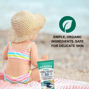 Badger Baby & Toddler Mineral Sunscreen SPF 30 – Sensitive Skin, 87ml