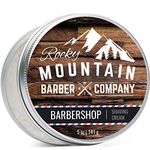 Shaving Cream for Men - Barbershop Scent - Made in Canada - Thick Lather for Traditional and Cartridge Shaving by Rocky Mountain Barber Company - 5oz Tin