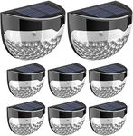 GloBrite Solar Fence Lights | Decorative Garden Light | Outdoor Wall Light Led, Wireless, Waterproof, Home Décor | Perfect for Railing Fence, Deck, Step Yard Patio, Pathway, Stairs (Pack of 8)