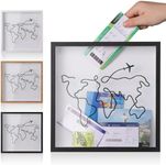 MUXIUNT Travel Adventure Archive Shadow Box For Memories,8&12In Concert Travel Ticket Stub Memory Top Loading Shadow Keepsake Box With Slot On Top,life In a Shadow Box Travel Gift Frame (White, 12x12)