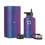 IRON °FLASK Sports Water Bottle - 64 Oz 3 Lids (Straw Lid), Leak Proof - Stainless Steel Gym & Sport Bottles for Men, Women & Kids - Double Walled, Insulated Thermos, Metal Canteen