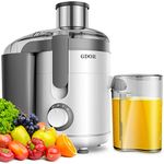 GDOR Juicer Machine, Juicer Extractor with Titanium Enhanced Cut Disc, Dual Speeds Centrifugal Juicer with 2.5" Feed Chute, for Fruits and Veggies, Anti-Drip, Includes Cleaning Brush, White