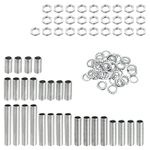 sourcing map Lamp Pipe Kit with Lock Nuts Teeth Washers M10 Thread Fasteners Assortment for Chandelier Ceiling Light Repair Assembly DIY Hardware, Pack of 84