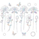 10 Pieces Flower Window Decals for Bird Strikes - Anti-Collision Window Decals to Save Birds from Window Collisions,Non Adhesive Reusable Vinyl Rainbow Window Stickers