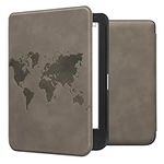 kwmobile Cover Compatible with Kobo Clara BW/Colour Cover - eReader Case - Travel Outline Grey