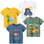 TABNIX Boys' 4-Pack Vehicle Short S