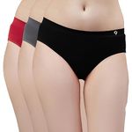 C9 Airwear Women's Polyamide Seamless Panties For Female - Combo Of 3 (Mid Rise) With Comfortable Tag Free Regular Use Multicolour