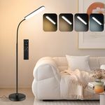 VARICART LED Floor Lamp 18W 1800LM, Dimmable Adjustable Standard Lamps for Living Room, Remote Control Portable Standing Modern Lamp with 4 Color Temperature, 1 Hour Timer for Reading Bedroom Office