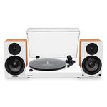 Fluance RT81+ Elite HiFi Vinyl Turntable (White) and Ai41 Powered Bookshelf Speakers (Lucky Bamboo) Bundle: High Fidelity Sound, Integrated Amplifier, Audio Technica Cartridge