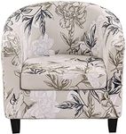 KRFOONN Club Chair Slipcover 2 Piece Stretch Printed Round Barrel Chair Covers Removable Tub Chair Slipcover with Elastic Bottom Chair Coverings Furniture Protector Cover for Living Room, A2