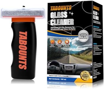 TABOUNTS Glass Emulsion Cleaner, Handheld Windshield Brush with 100 mL Windshield Oil Film Remover, Cleans Oil, Grime & Fog, Glass Emulsion & Glass Oil Film Remover (1 pack)