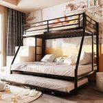 SUNLEI Metal Loft Bed with 2 Secure