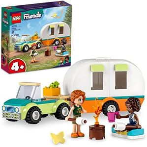 LEGO Friends Holiday Camping Trip 41726, Camper Van, Caravan with Car Toy for Girls and Boys 4+ Years Old, Forest Adventure Set with Autumn and Aliya