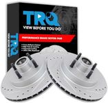 TRQ Front Performance Brake Rotor Drilled Slotted Pair Set for 1987-1993 Ford Mustang GT / 1987-1993 Ford Mustang LX