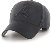 47 MLB Blackout Primary Logo MVP Adjustable Structure Hat, Adult One Size Fits All, Atlanta Braves - Black, One Size