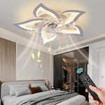 Bevenus Low Profile Ceiling Fan with Lights,110v Modern Dimmable Flower Shape Ceiling Light Fan with Remote Control/app Control,Timing 6 Gear Speeds Fan Ceiling Lamp.