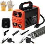 TECWELD 200A Stick Welder 110V, Mini Portable Inverter MMA Welder with Synergic Control, Digital Display, Hot Start, Arc Force, Anti-Stick - Includes Helmet,Gloves,20 Rods & Accessories