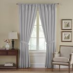 Elrene Home Fashions Versailles Faux-Silk Room-Darkening Curtain Panel, Blackout Curtain with Rod Pocket, 52 Inches by 84 Inches, Grey, 1 Panel