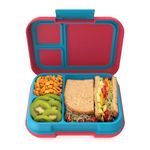 Bentgo Pop - Leak-Proof Lunch Box & Removable Divider for Ages 8+ & Teens - Lunch Container Holds 5 Cups of Food; 3-4 Compartments; Microwave/Dishwasher Safe; 2 Year Warranty (Flame Red/Turquoise)