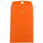 JAM PAPER Open End Envelopes with Clasp Closure - 6 x 9 - Orange Recycled - 25/Pack