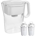 Brita Large 10 Cup Water Filter Pitcher with Smart Light Filter Reminder and 2 Standard Filters, Made Without BPA, White (Packaging May Vary)