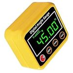 Angle Gauge, eOUTIL Digital Protractor/Inclinometer/Angle Finder with V-Groove Magnetic Base - Precision Level Box for Automobile, Woodworking, Building, Drilling Machinery (Yellow)