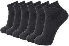 +MD 6 Pack Mens Bamboo Ankle Socks Extra Heavy Full Cushioned Work Socks Moisture Wicking Sports Quarter Socks