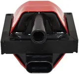 A-Team Performance - EFI E-Core Ignition Coil Dual Connector - Compatible with GM Chevy Chevrolet 1984-95 V6 V8 TBI SBC BBC Small Block Big Block - Red and Black