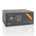 Brihard Laptop Electronic Safe - 20x43x35cm Computer Safe Box with Digital Keypad Lock LED Screen - Code Safe for Laptop 15 inch - Titanium Grey Safe