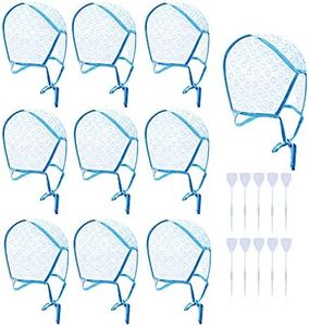 Hsthe Sea Pack of 10 Tilt Cap Highlight Hair Cap Salon Hair Dye Highlighting Dye Cap with Plastic Hooks for Salon and Home Dyeing Hair (Blue)