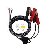 SCCKE 14.8ft / 4.5m 14 AWG Extension Cord Eyelet Terminal with Battery Clamp 12V/ 24V Battery Clip-On for High-Power Inverter,Boat,RV Battery,air Pump,car Fridge,car Cooler,cart Fan and Other Device