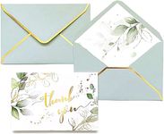 Winoo Design Heavy Duty Green Thank You Cards with Envelopes Greenery 36 PK 4x6 Inches Wedding Thank You Cards Baby Shower Thank You Notes for Bridal Shower Business Birthday,PP-TYC-GN