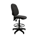 BLACK VINYL DRAUGHTSMAN OFFICE HIGH COUNTER LAB CHAIR