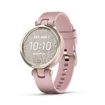 Garmin Lily™ Stylish Small Smartwatch, Bright Touchscreen Display and Patterned Lens, Cream Gold and Dust Rose, Silicone Band