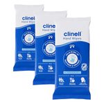Clinell Antimicrobial Hand Wipes - Sanitising for Cleaning & Disinfecting, Travel-Friendly - Dermatologically Tested, Kills 99.99% of Bacteria & Viruses - Pack of 90, Blue