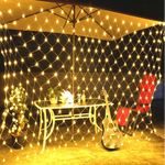 XERGY Plastic 192 Led String Lights 2 X 2 Meter Net Mesh Lights Fishing Net Lights For Wedding Party Home Garden Lawn Bushes Colorful Lights Decorative Lights Indoor Outdoor Decor (Warm White)