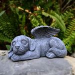 Juliahestia Angel Dog Memorial Stones Statue Sleeping Ornament for Passing Away Bereavement Pet Memorial Gifts