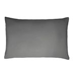 Sleepdown Pillowcase 100% Cotton Sateen Pack of Two Housewife Pillow Cover Set Anti-Allergy 300 Thread Count Luxury Bed Linen-Charcoal Grey-50 x 75cm, Standard 50cm x 75cm