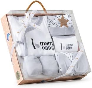 Interbaby Set Regalo Bebé 5 Piezas, modelo I Love Mama-Papa, gris