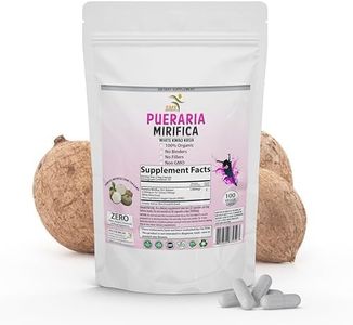 100 Caps White Pueraria Mirifica Powder Root Pure 100% Breast Enhancement Support 500mg Powder Imported from Thailand