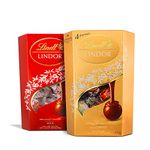 Lindt Lindor Milk Chocolate Box And Lindor Assorted Chocolate Box |Box Of 2 | Perfect To Share | Chocolate Balls With A Smooth Melting Filling | Approx. 16 Balls Each | 200 Gm