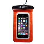 BOBO Universal Waterproof Pouch (Big Size) Cellphone Dry Bag Case for Smartphone – Orange (Pack of 1)