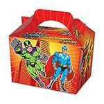 MustBeBonkers 10 Party Boxes - Themed Character Loot Treat Box - plus 10 FREE Paper Party Bags (Superhero)